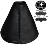 BLACK STITCHING MANUAL LEATHER GEAR STICK GAITER FITS HYUNDAI I20 2008-2014