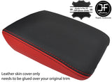 RED BLACK REAL LEATHER ARMREST LID COVER FITS AUDI A4 B9 2015-2017 CUSTOM NEW