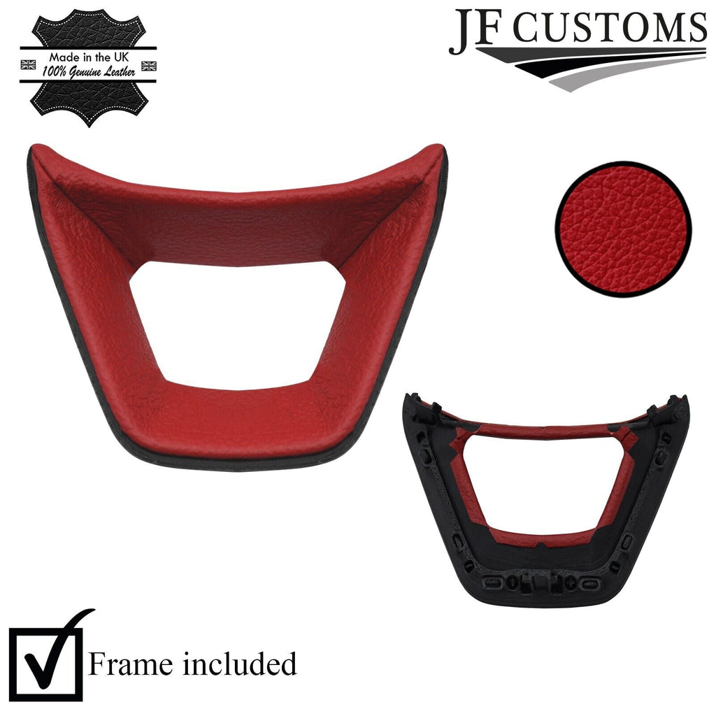 D RED LEATHER FLAT BOTTOM STEERING TRIM + COVER FOR SEAT IBIZA 6F KJ FR 16-21