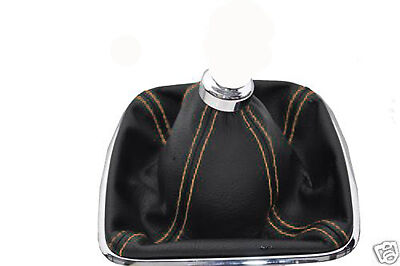 FITS FORD MONDEO MK4 LEATHER GEAR GAITER 07+ beige stitch CUSTOM NEW MADE IN UK