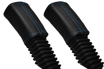 BLUE STITCHING FITS RANGE ROVER VOGUE L322 02-12 2X SEAT BELT LEATHER COVERS