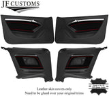 RED STITCH NAPPA FRONT REAR DOOR TRIMS+ARMRESTS FITS AUDI A5 8F 09-16 CUSTOM NEW
