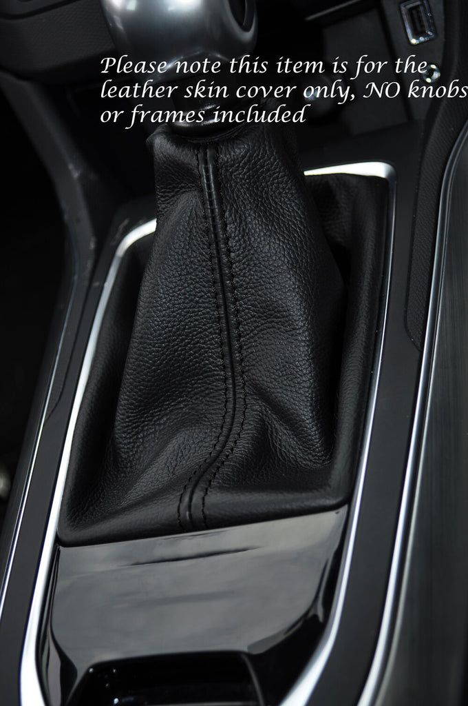 BLACK STITCHING LEATHER MANUAL GEAR GAITER FITS PEUGEOT 308 2013-2015 CUSTOM NEW