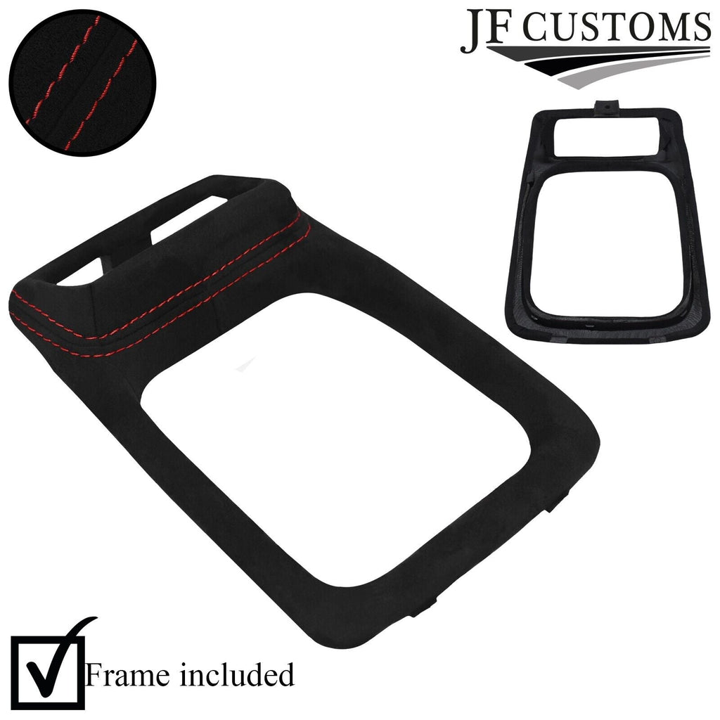 FOR FORD SIERRA COSWORTH RS 4X4 90-92 D RED STITCH SUEDE GEAR SURROUND + FRAME