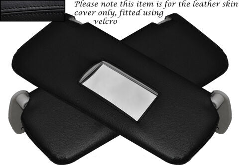 BLACK STITCH 2X SUN VISORS SKIN COVER FITS FORD FG FALCON XR6 UTE XR8 FPV 08+
