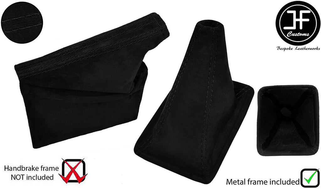 BLACK STITCH LUXE SUEDE GAITER SET+METAL FRAME FITS TOYOTA JZX 100 CHASER 96-00