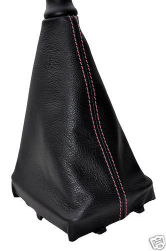 FITS PEUGEOT 206 LEATHER GEAR GAITER BOOT PINK STITCH CUSTOM NEW MADE IN UK