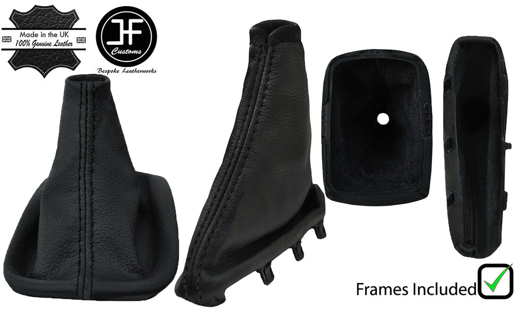 BLACK STITCH LEATHER GEAR + HANDBRAKE GAITER+FRAMES FOR VOLVO C30 S40 V50 04-12