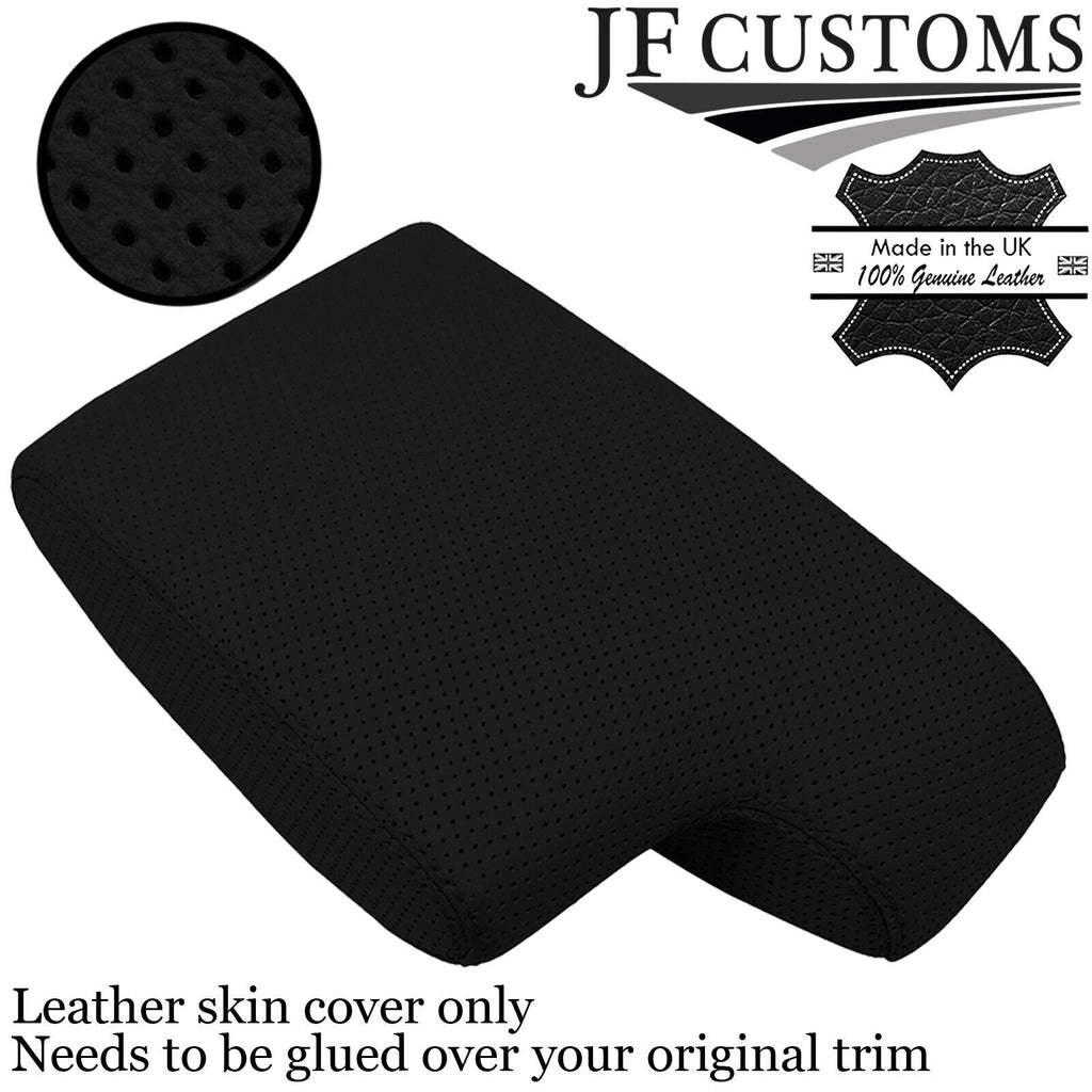 BLACK ITALIAN PERFORATED LEATHER ARMREST COVER FOR BMW E36 91-98 CUSTOM NEW