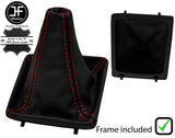 RED STITCH LEATHER MANUAL GEAR GAITER +PLASTIC FRAME FOR CITROEN XANTIA 93-03
