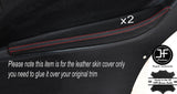 RED STITCH 2X REAR DOOR ARMREST SKIN COVERS FITS FORD ESCORT MK1 COUPE 2 DOOR