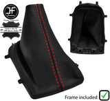 RED STITCH LEATHER GEAR GAITER+PLASTIC FRAME FITS CITROEN C3 AIRCROSS 17-22