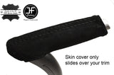 BLACK STITCH REAL SUEDE HANDBRAKE HANDLE COVER FITS AUDI A3 8P 04-12 CUSTOM NEW