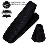 FITS BMW E46 SMG 1999-2005 GEAR HANDBRAKE SET REAL BLACK SUEDE TRI STITCHING NEW