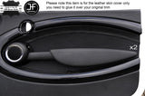BLACK STITCH 2X FRONT DOOR CARD TRIM LEATHER COVERS FITS BMW MINI R56 07-13