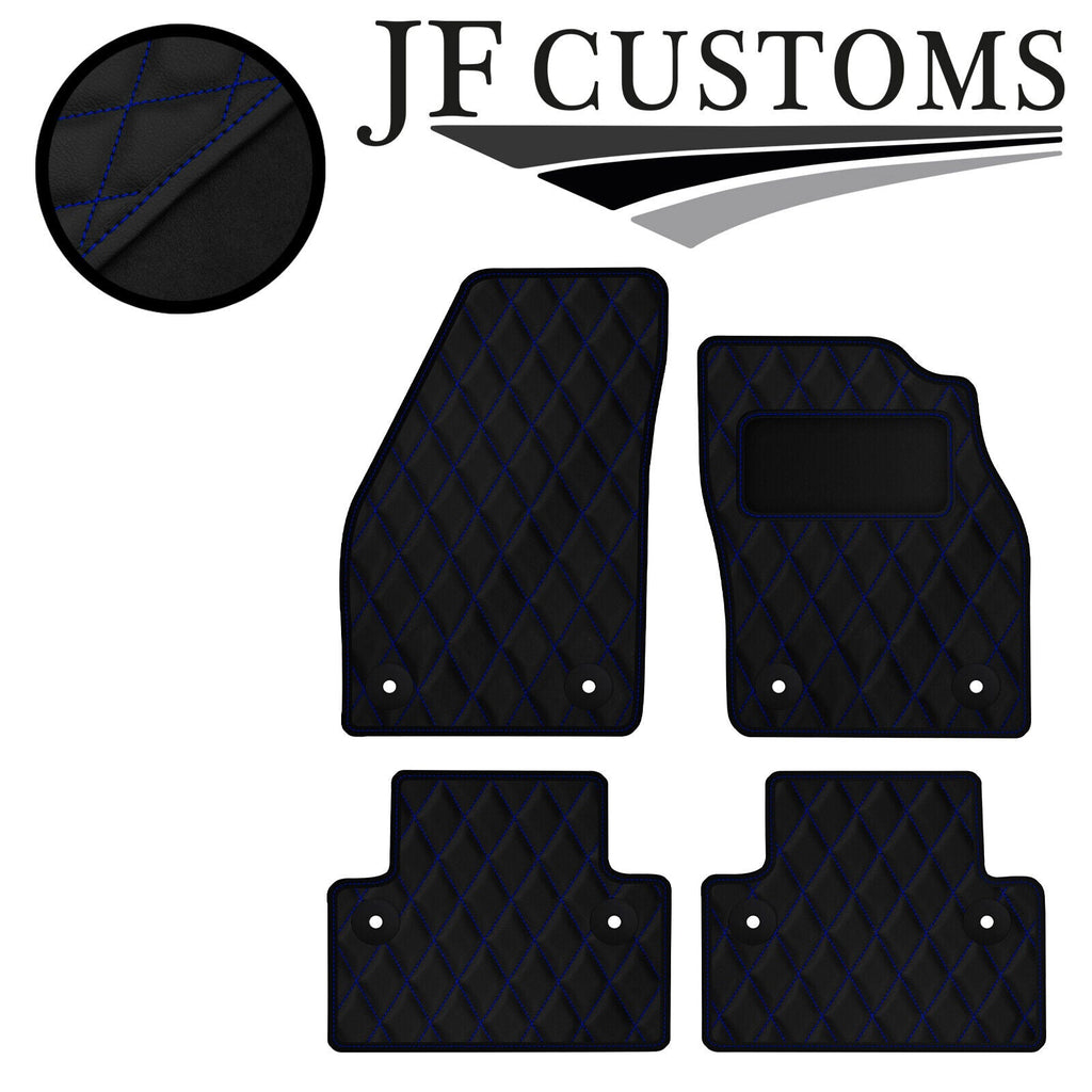 BLUE DIAMOND STITCH VINYL 4X TAILORED FLOOR CARPETS FOR VOLVO V50 04-12 JF1