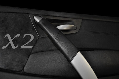 BLACK STITCH FITS BMW X3 E83 04-10 2X REAR DOOR HANDLE LEATHER COVERS ONLY