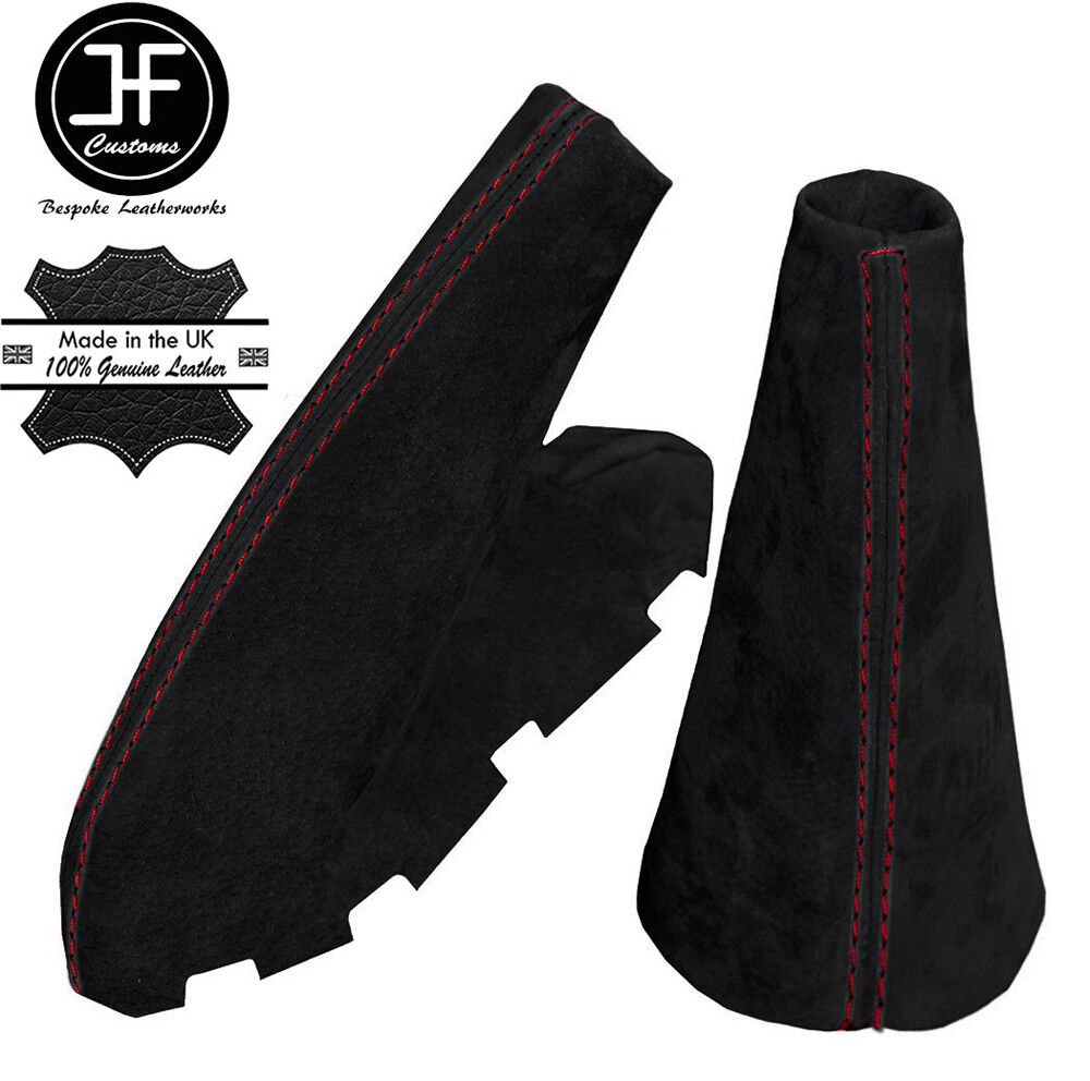 RED STITCH FOR BMW MINI COOPER R56 R57 CLUBMAN R55 2007-2013 SET BLACK SUEDE