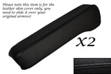 BLACK STITCH 2X FRONT SEAT ARMRESTS LEATHER SKIN COVERS FITS AUDI A8 1994-2002