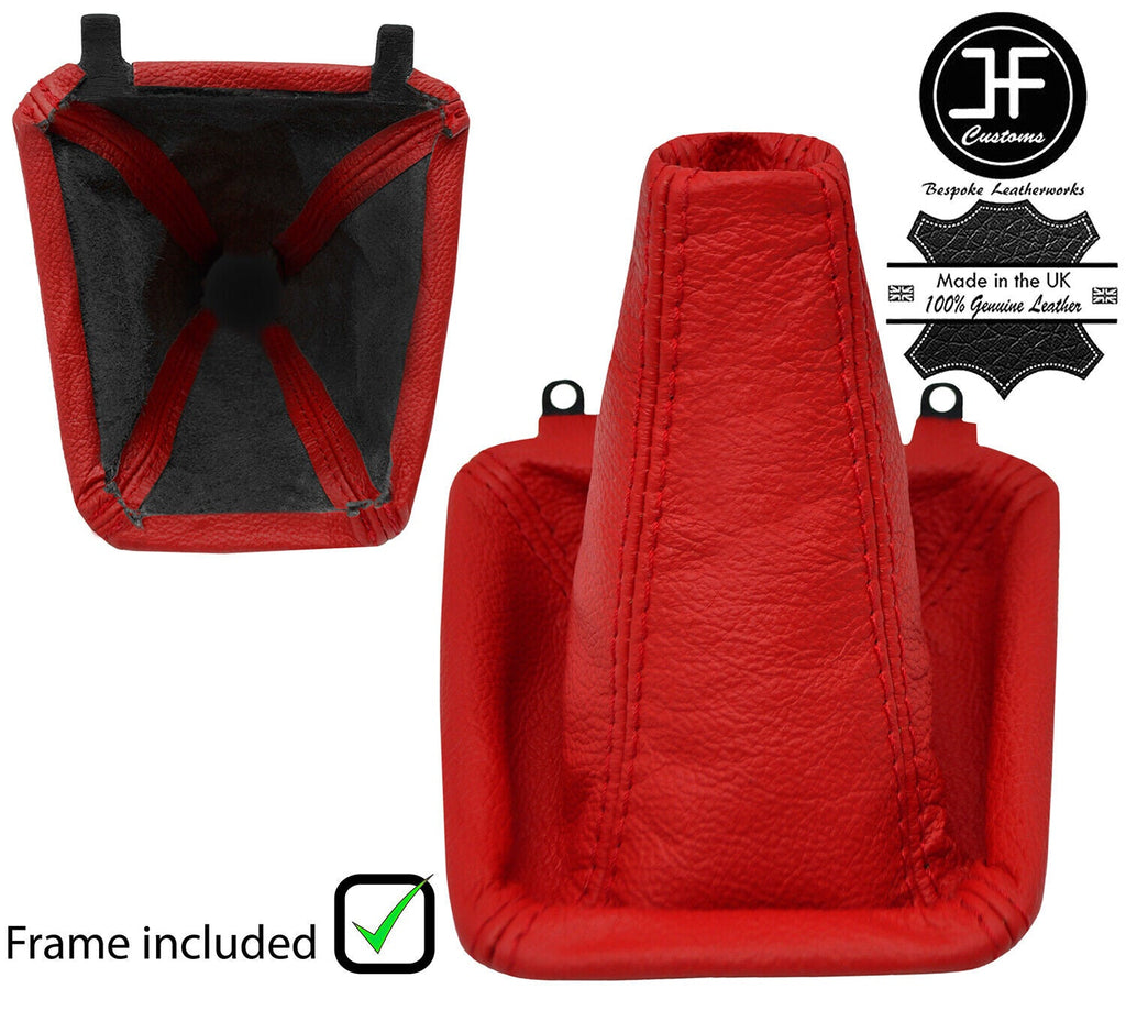 RED LEATHER MANUAL GEAR GAITER+PLASTIC FRAME FOR TOYOTA SUPRA MK3 86-93
