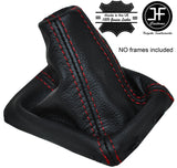 RED STITCHING MANUAL LEATHER GEAR GAITER FITS VOLVO S60 D3 MK2 2010-2015