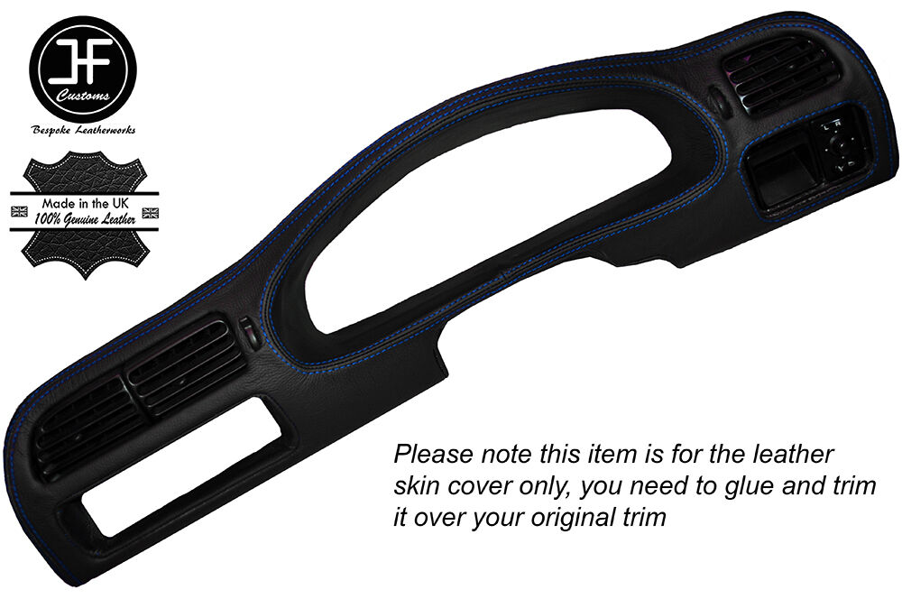 BLUE STITCH SPEEDO DASH TRIM LEATHER SKIN COVER FITS NISSAN PULSAR GTIR GTI-R