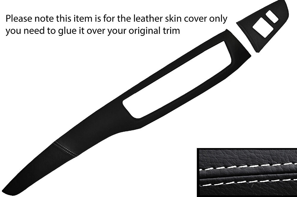 WHITE STITCH TWO PIECE DASH KIT LEATHER COVERS FITS MITSUBISHI LANCER EVO 7 8 9