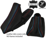 RED & TRI STITCH LEATHER FOR BMW E90 E91 E92 E93 AUTOMATIC GEAR HANDBRAKE