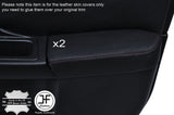 BLACK STCH 2X FRONT DOOR ARMREST LEATHER COVER FOR SUBARU IMPREZA WRX STI 01-04