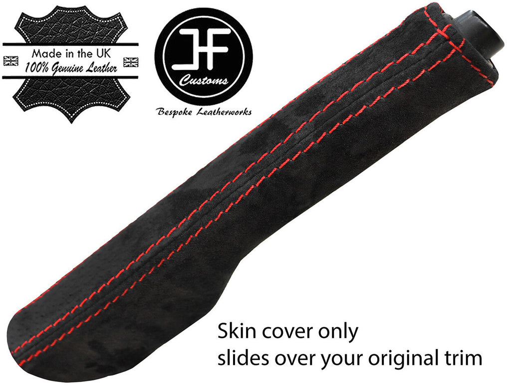 RED STITCH REAL STITCH REAL SUEDE HANDBRAKE GAITER FITS VW GOLF MK5 V 03-09
