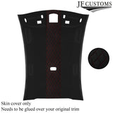 DSG2 D RED DIAMOND STITCH LUXE SUEDE HEADLINER COVER FOR FORD FIESTA MK2 83-89