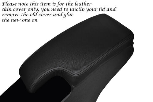 BLACK STITCHING FITS RENAULT MEGANE 2009-2013 LEATHER ARMREST SKIN COVER  ONLY