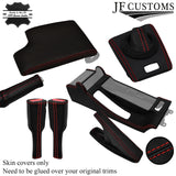 RED STITCH LEATHER AUTOMATIC SMG CENTRE KIT COVERS FOR BMW E46 COUPE 98-04