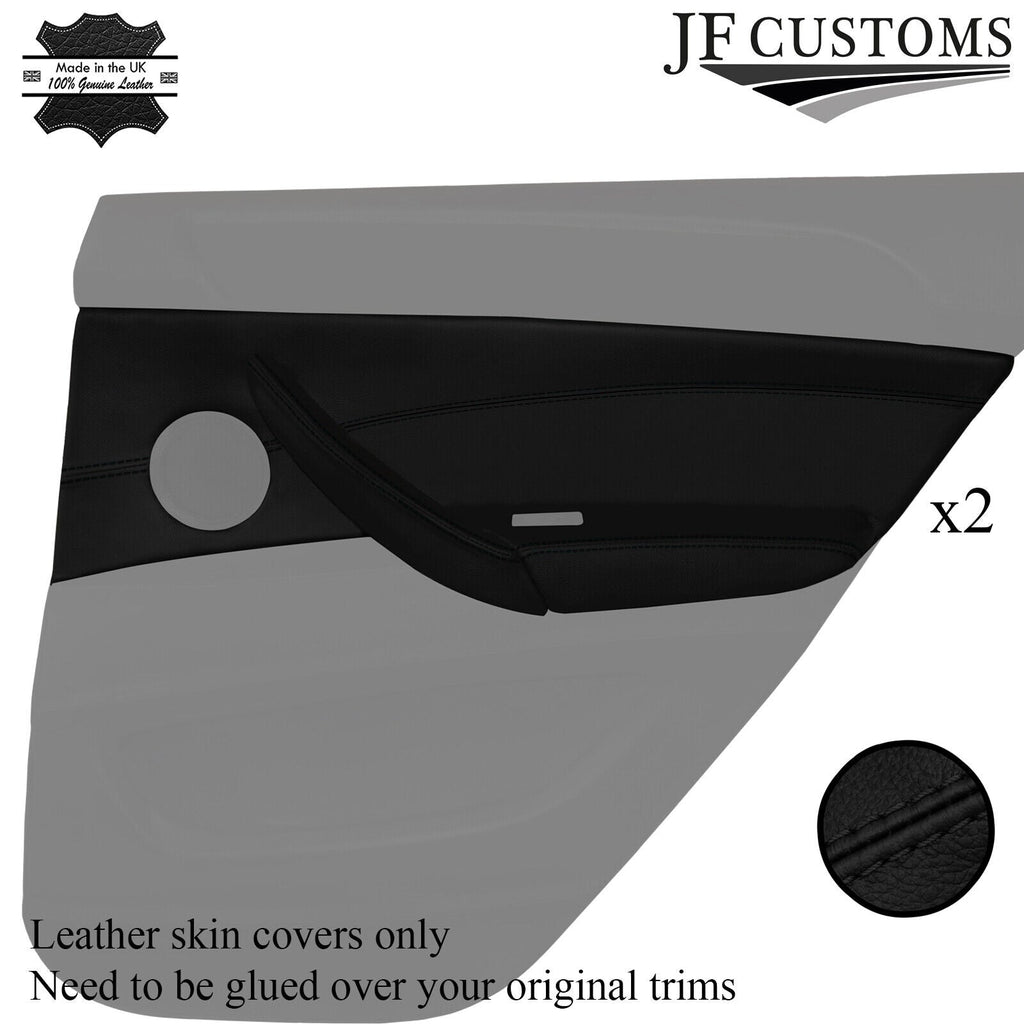 BLACK STITCH 2X REAR DOOR CARD TRIM KIT LEATHER COVERS FOR BMW X6 E71 E72 07-14
