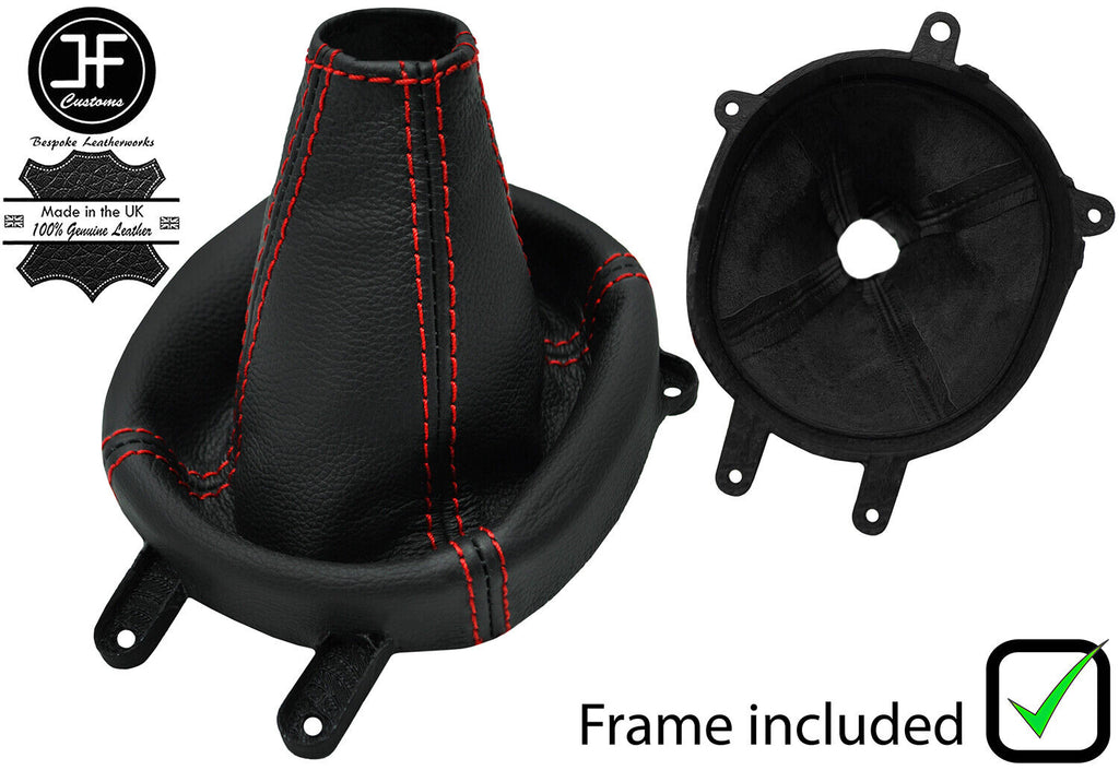 RED STITCH LEATHER GEAR GAITER+FRAME FOR MITSUBISHI LANCER EVO 7 8 9 6SPEED