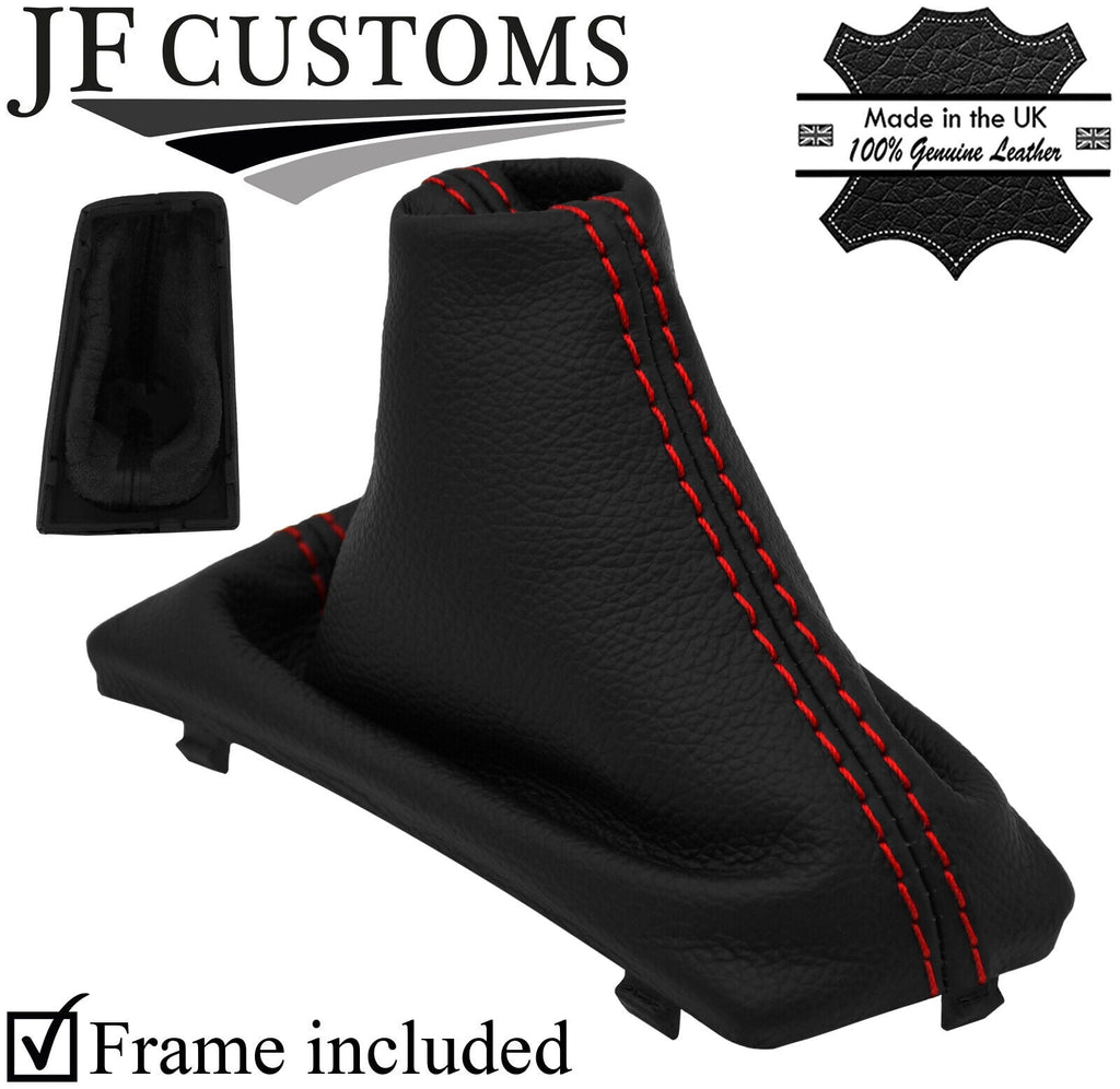 RED  STITCH LEATHER AUTOMATIC GEAR GAITER+PLASTIC FRAME FOR HYUNDAI IX20 15-20