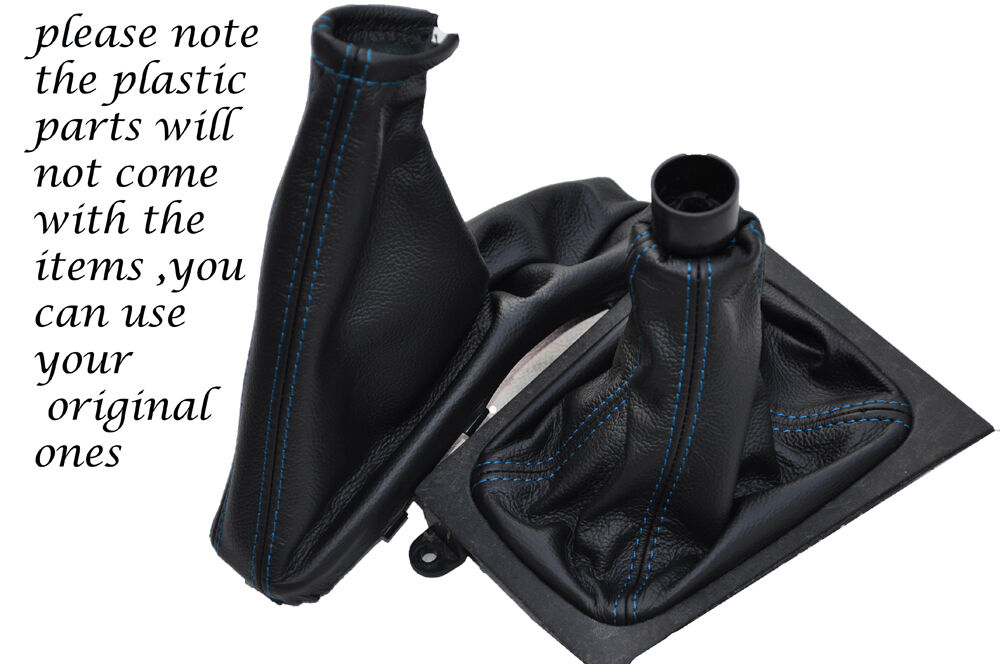 BLUE STITCH FITS Opel Vauxhall ZAFIRA A GEAR+HANDBRAKE GAITER REAL LEATHER