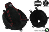 RED STITCH SUEDE GEAR 6SPEED GAITER+FRAME FOR MITSUBISHI LANCER EVO 7 8 9