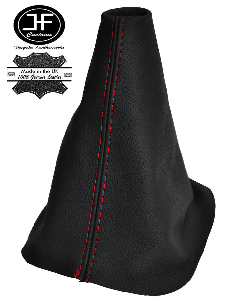 RED STITCHING MANUAL LEATHER GEAR GAITER FITS FORD FOCUS MK2 2005-2008