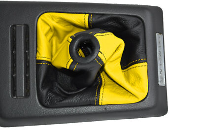 yellow & black FITS VW VOLKSWAGON CORRADO 88-95 LEATHER GEAR GAITER 2 TONE