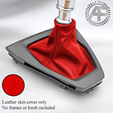 FITS FORD MUSTANG 2024+ RED STITCH RED LEATHER MANUAL GEAR GAITER CUSTOM NEW