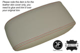 RED STITCH NON SLIDING CHAMPAIGNE BEIGE ARMREST SKIN COVER FITS JAGUAR X-TYPE