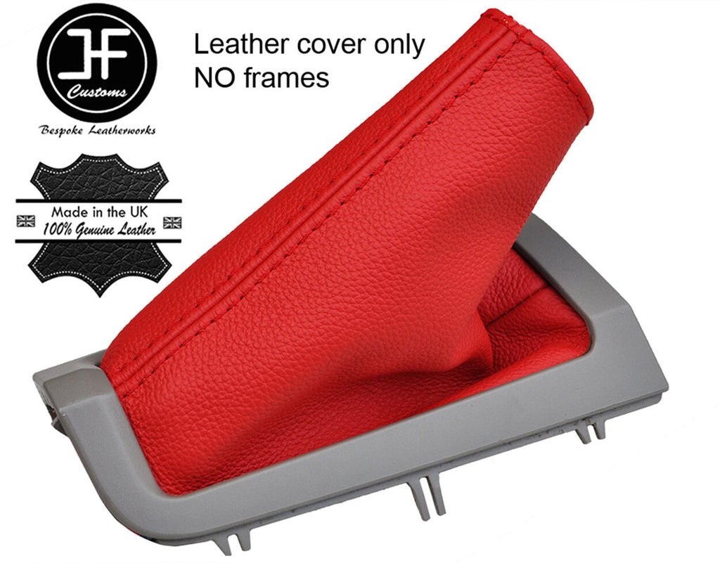 RED TOP GRAIN REAL LEATHER HANDBRAKE GAITER FITS VOLVO S80 1998-06 CUSTOM NEW