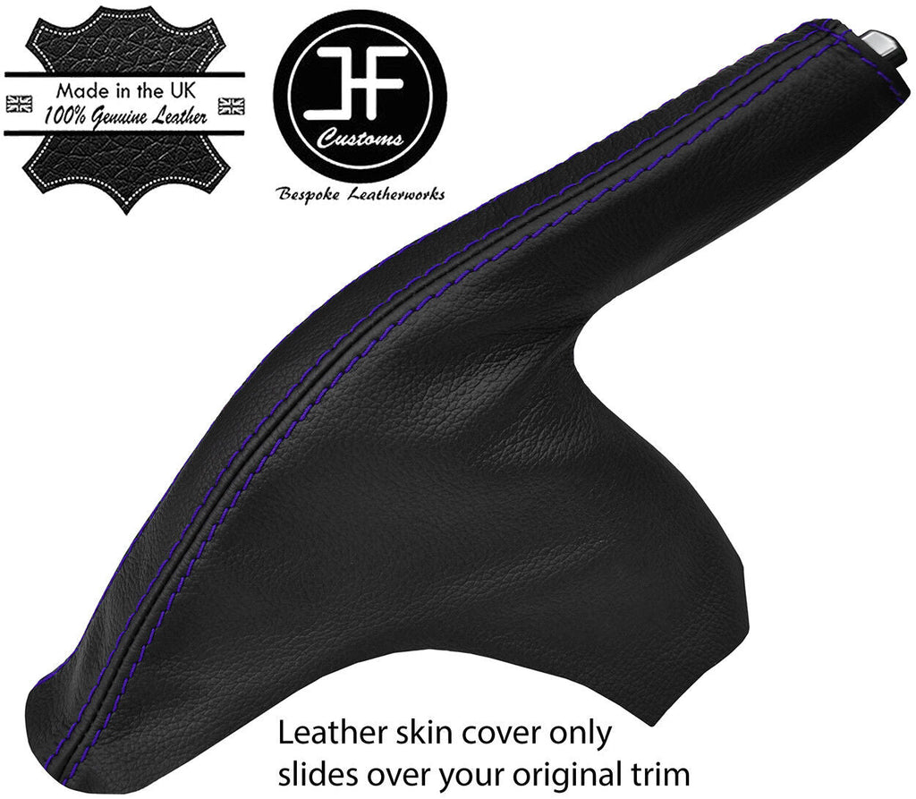 PURPLE STITCH REAL LEATHER SLIM HANDBRAKE GAITER COVER FOR FORD FIESTA MK7 08-13