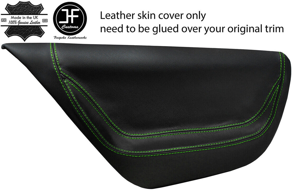 GREEN STITCH 2X REAR DOOR CARD TRIM LEATHER COVERS FITS VW LUPO 98-05 STYLE 2