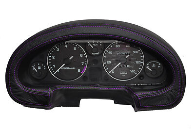 FITS MAZDA MX5 MK1 MIATA GAUGE HOOD COVER LEATHER purple st CUSTOM NEW