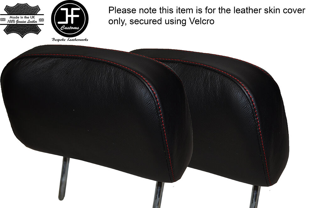 RED STITCHING 2X FRONT HEADREST SKIN COVER FITS VW GOLF MK1 JETTA MK1 CUSTOM NEW