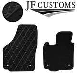 WHITE STITCH DIAMOND VINYL 4X TAILORED FLOOR CARPET FOR SKODA YETI 09-17 JF1