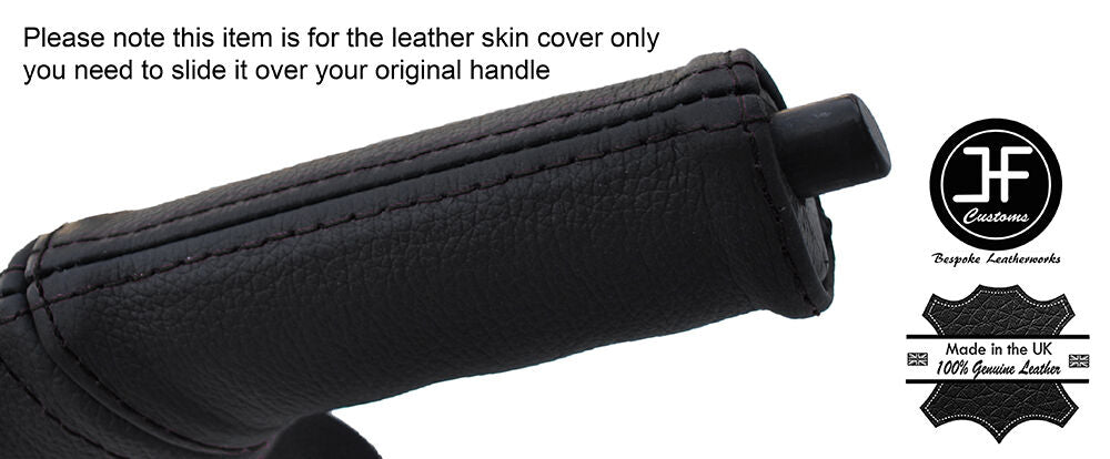 BLACK STITCH EMERGENCY E BRAKE HANDLE LEATHER COVER FITS DODGE VIPER 03-06