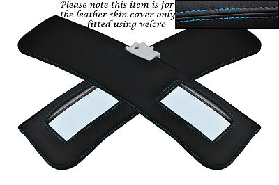 BLUE STITCH FITS ALFA ROMEO GTV COUPE 916 95-05 2X SUN VISORS LEATHER COVER ONLY